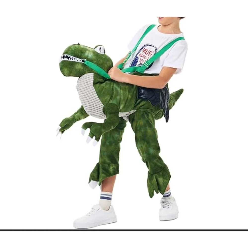 Kids Ride-On Dinosaur Halloween Costume Plush Stuffed Animal Novelty Dress Up M